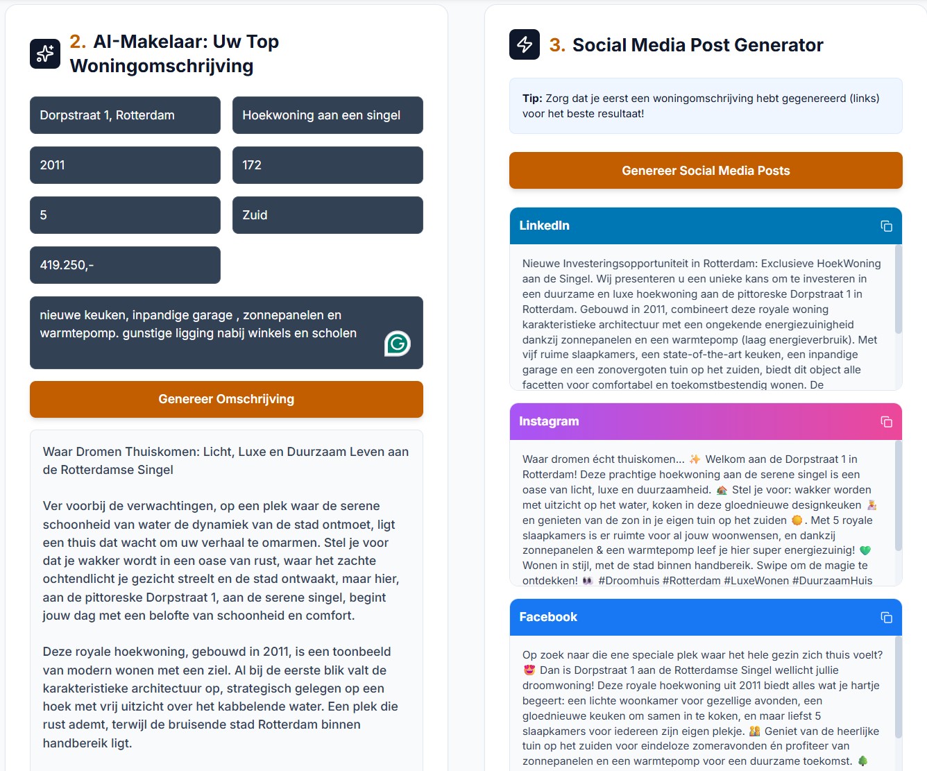 Stap 2 & 3: Tekst en Social